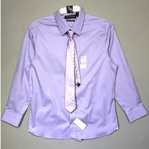 Nick Graham Men's Slim Fit Dress Shirt Tie Set lavender 16-16.5 32-33 $75